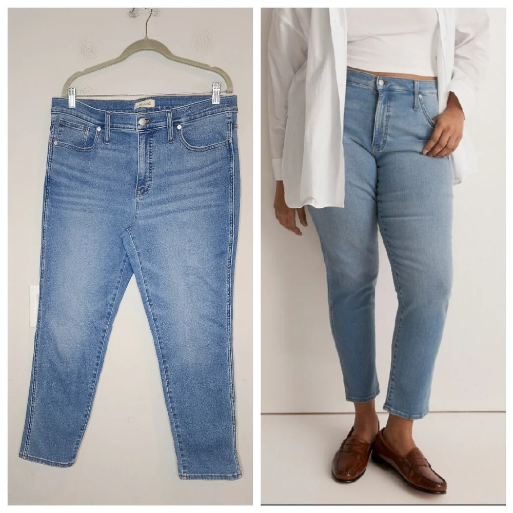 Madewell Mid-Rise Stovepipe Jeans stretch denim women's size 32 or‎ 14.